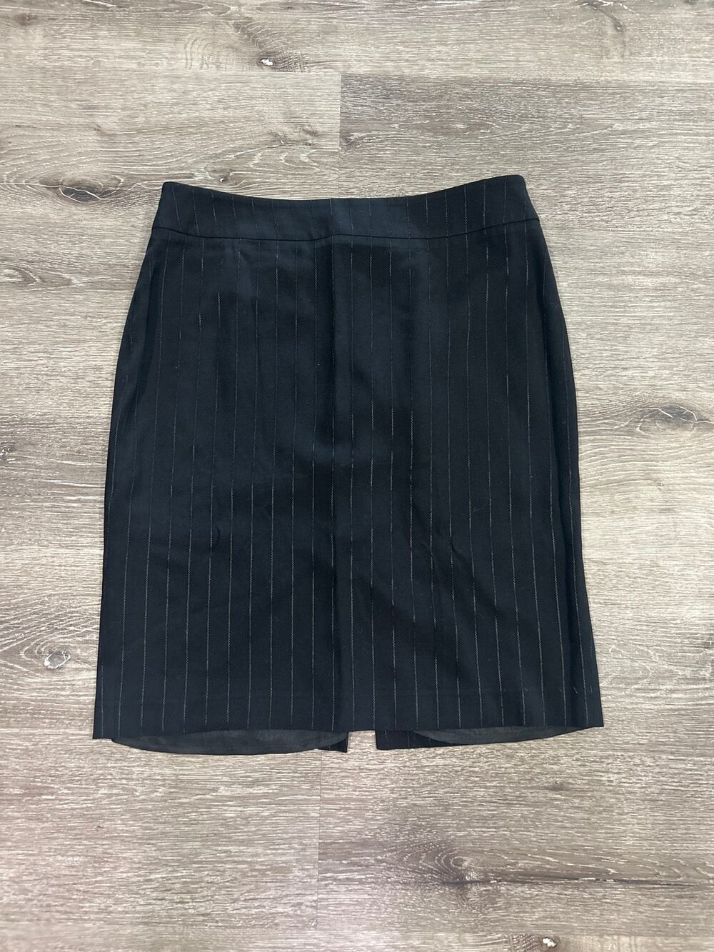 VTG Armani Collezioni Black Pinstripe Pencil Skirt EUC Made In Italy Size 10